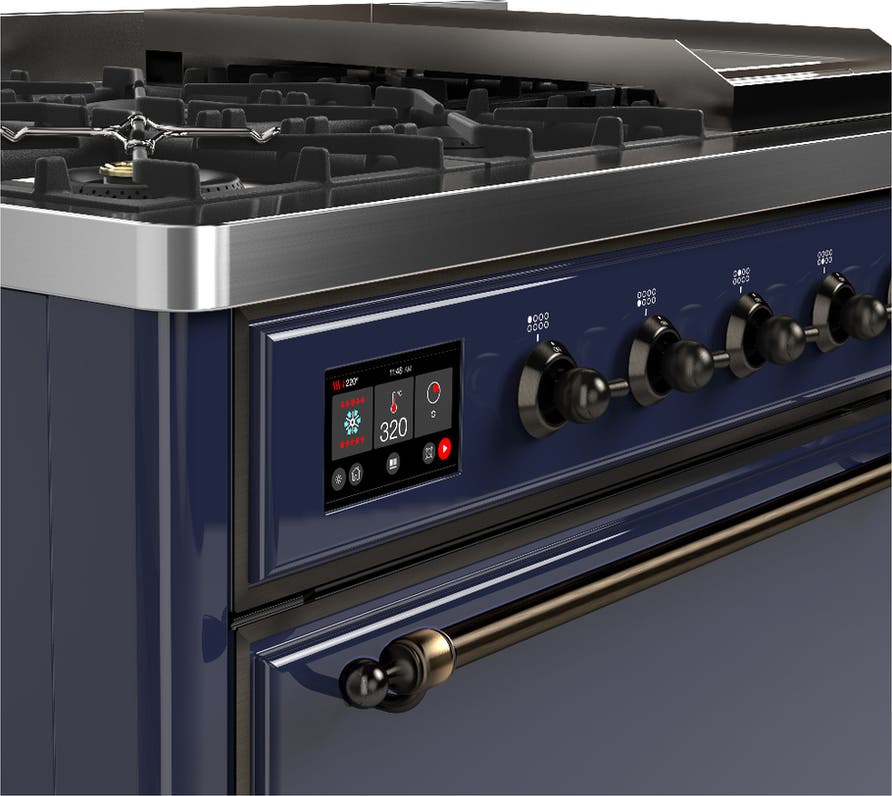 Ilve UM48FQNR3MBBLP Midnight Blue With Burnished Trim, Liquid Propane