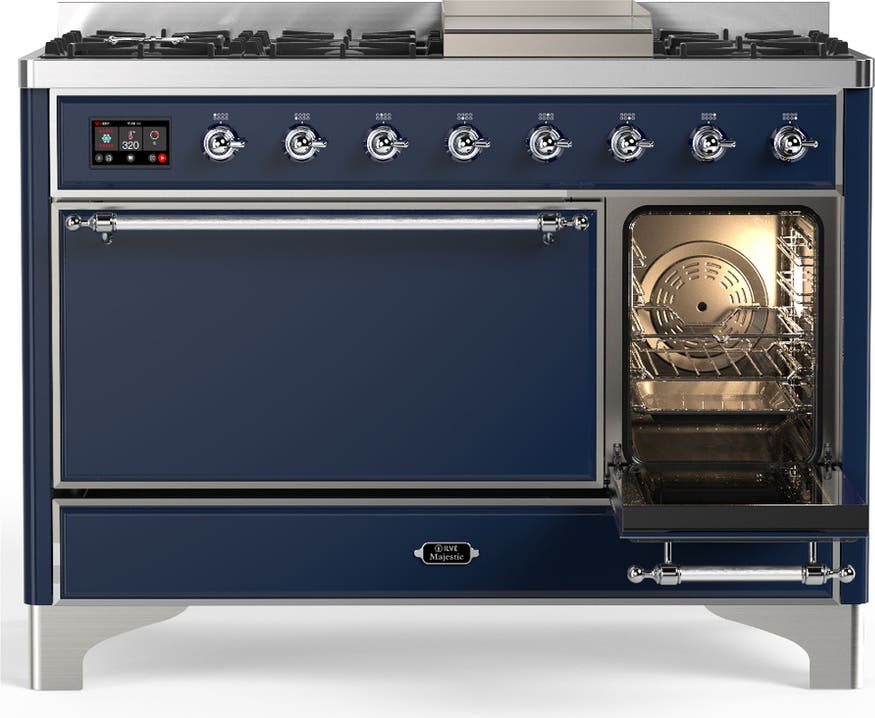 Ilve UM48FQNR3MBC Midnight Blue With Chrome Trim, Natural Gas