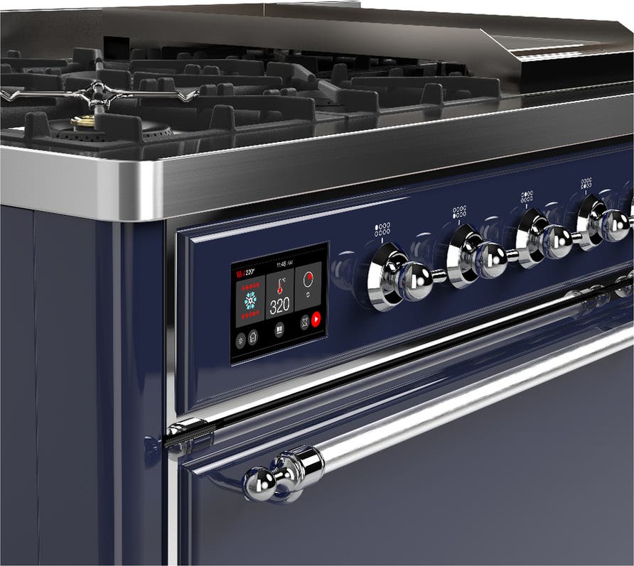 Ilve UM48FQNR3MBCLP Midnight Blue With Chrome Trim, Liquid Propane