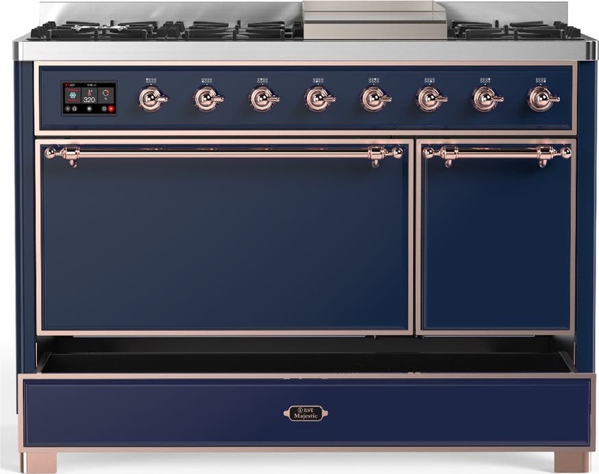 Ilve UM48FQNR3MBP Midnight Blue With Copper Trim, Natural Gas