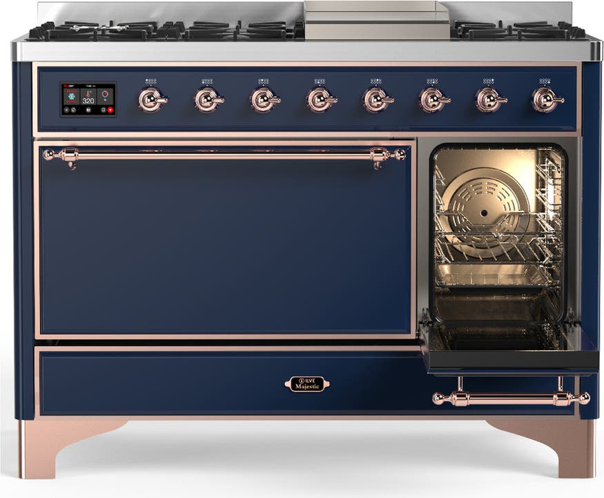 Ilve UM48FQNR3MBPLP Midnight Blue With Copper Trim, Liquid Propane