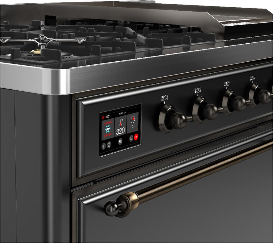 Ilve UM48FQNR3MGB Matte Graphite With Burnished Trim, Natural Gas