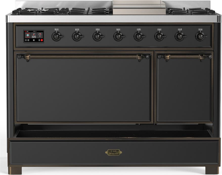 Ilve UM48FQNR3MGBLP Matte Graphite With Burnished Trim, Liquid Propane