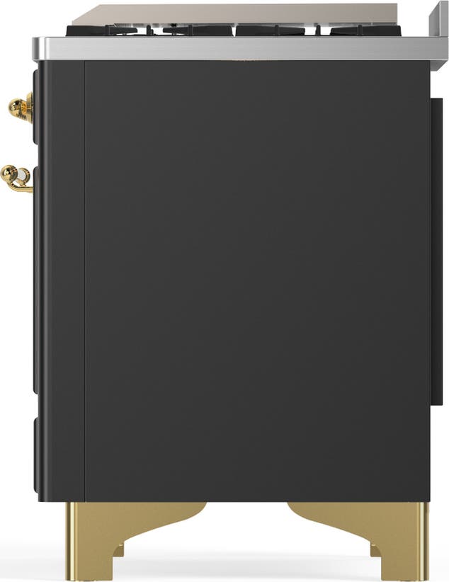 Ilve UM48FQNR3MGG Matte Graphite With Brass Trim, Natural Gas
