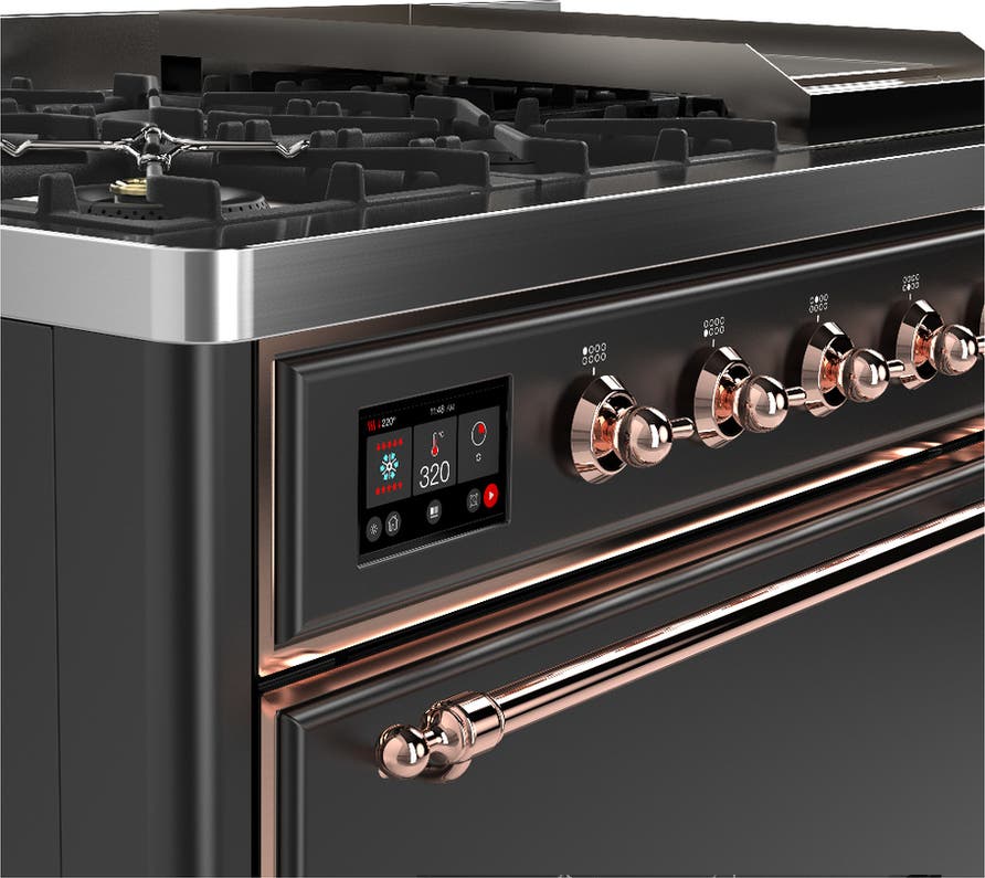 Ilve UM48FQNR3MGP Matte Graphite With Copper Trim, Natural Gas