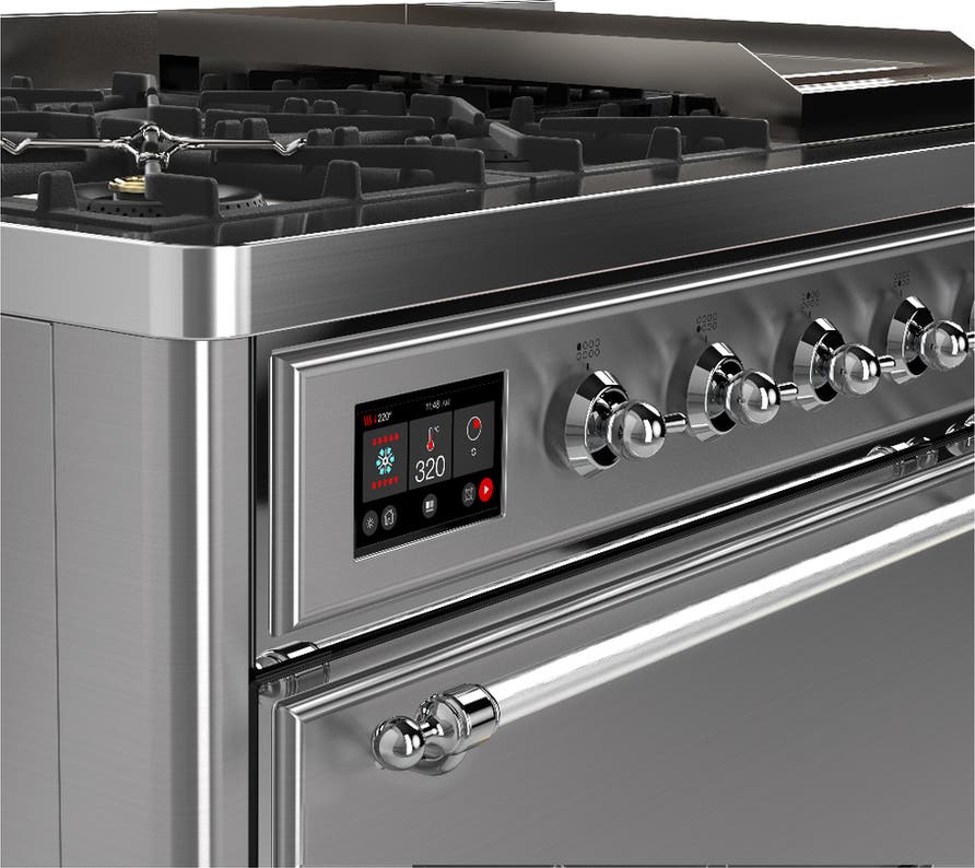 Ilve UM48FQNR3SSC Stainless Steel With Chrome Trim, Natural Gas