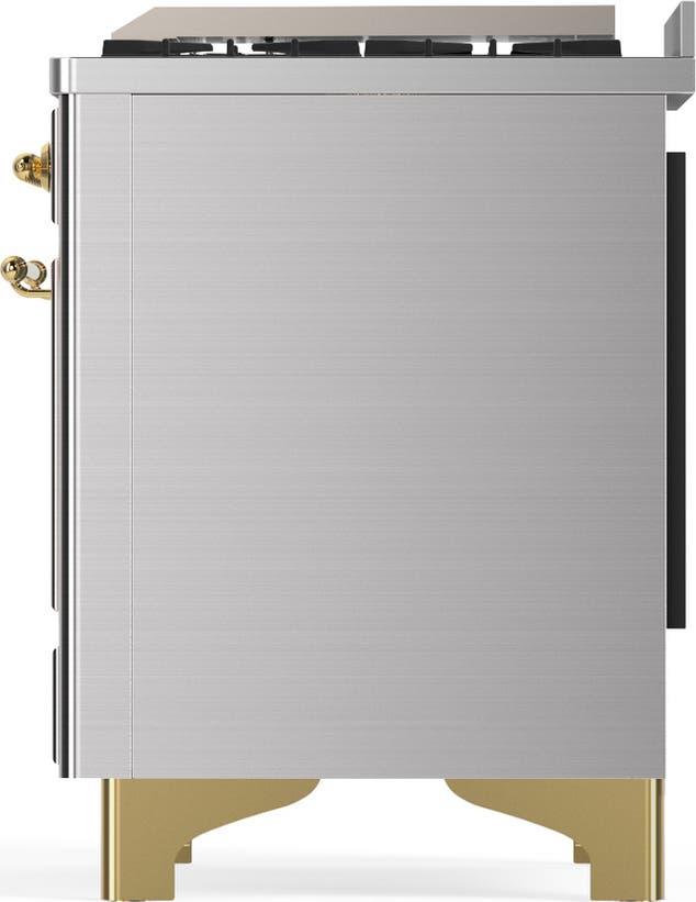 Ilve UM48FQNR3SSGLP Stainless Steel With Brass Trim, Liquid Propane