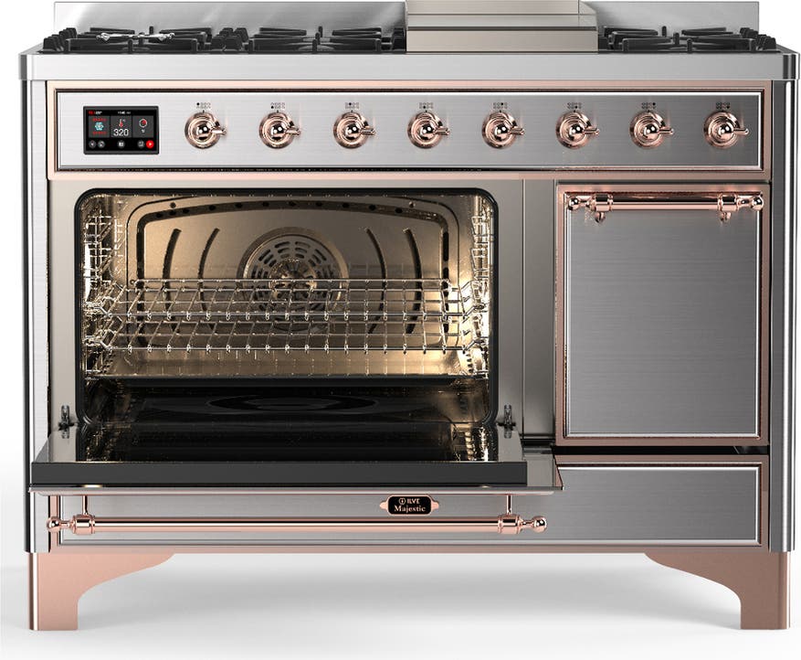 Ilve UM48FQNR3SSP Stainless Steel With Copper Trim, Natural Gas
