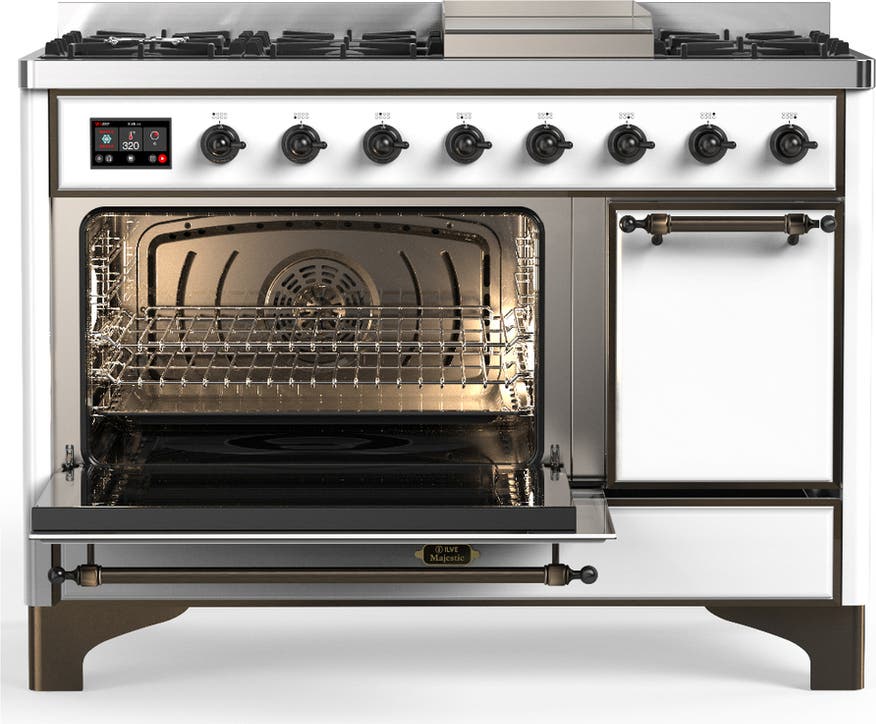 Ilve UM48FQNR3WHB White With Burnished Trim, Natural Gas