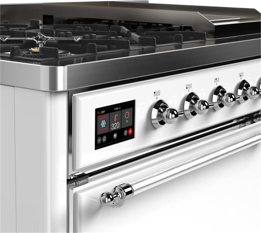 Ilve UM48FQNR3WHC White With Chrome Trim, Natural Gas