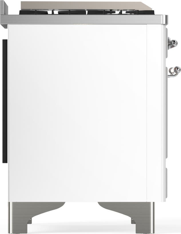 Ilve UM48FQNR3WHCLP White With Chrome Trim, Liquid Propane