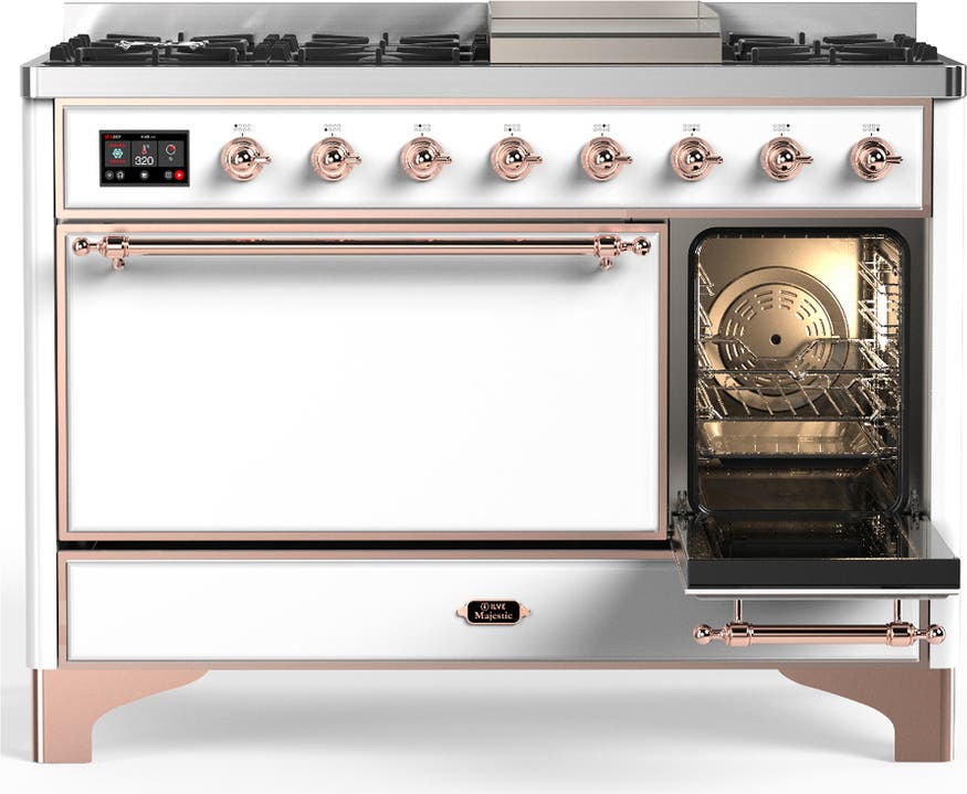 Ilve UM48FQNR3WHPLP White With Copper Trim, Liquid Propane