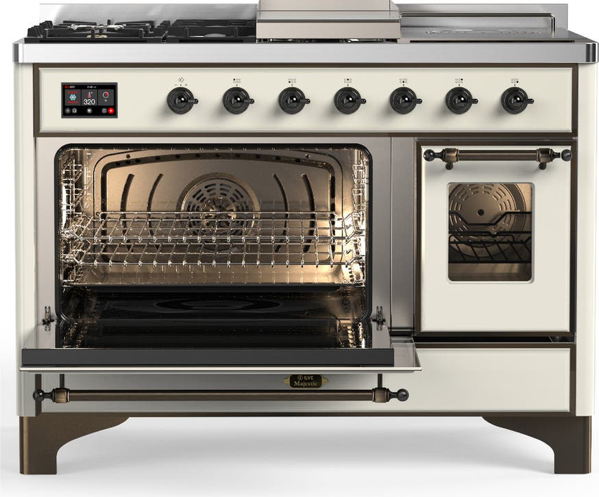 Ilve UM48FSNR3AWBLP Antique White With Burnished Trim, Liquid Propane