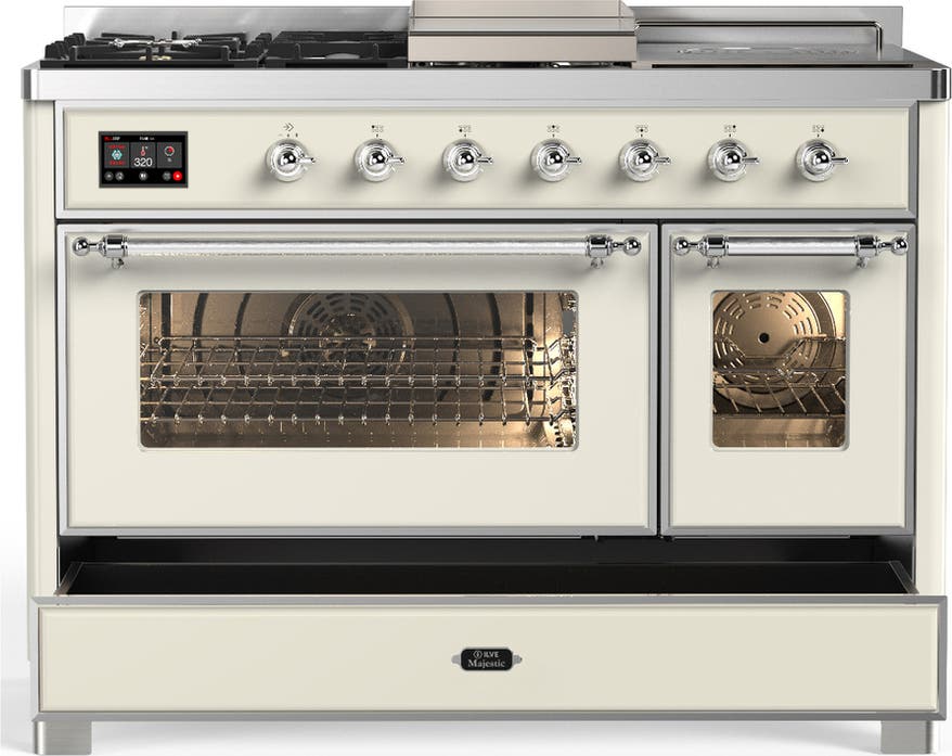 Ilve UM48FSNR3AWCLP Antique White With Chrome Trim, Liquid Propane