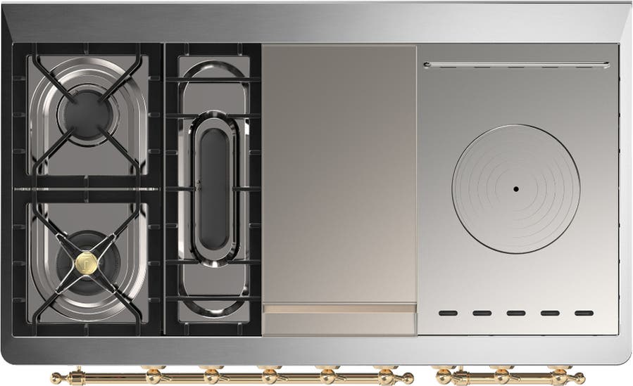 Ilve UM48FSNR3AWG Antique White With Brass Trim, Natural Gas