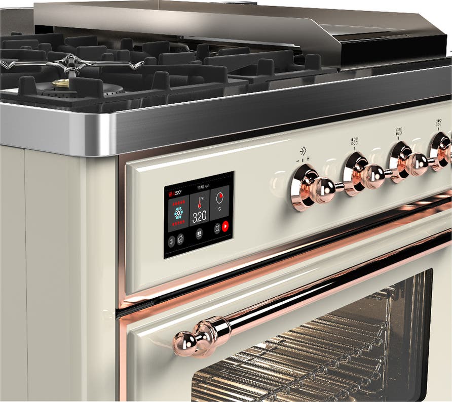 Ilve UM48FSNR3AWPLP Antique White With Copper Trim, Liquid Propane