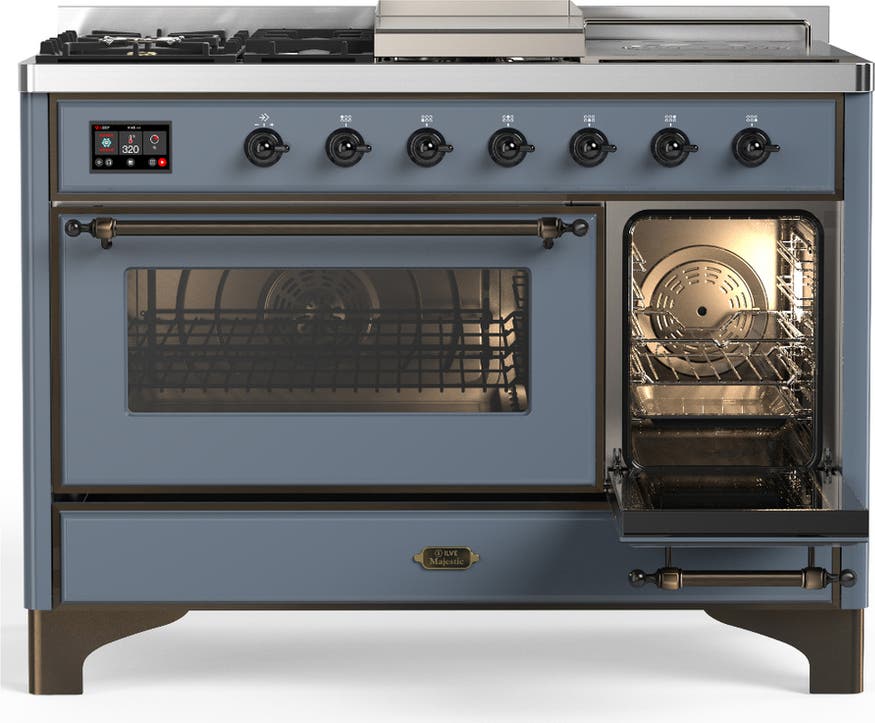 Ilve UM48FSNR3BGBLP Blue Grey With Burnished Trim, Liquid Propane