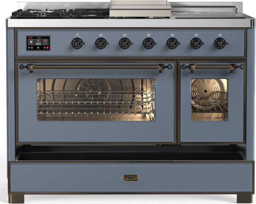 Ilve UM48FSNR3BGBLP Blue Grey With Burnished Trim, Liquid Propane