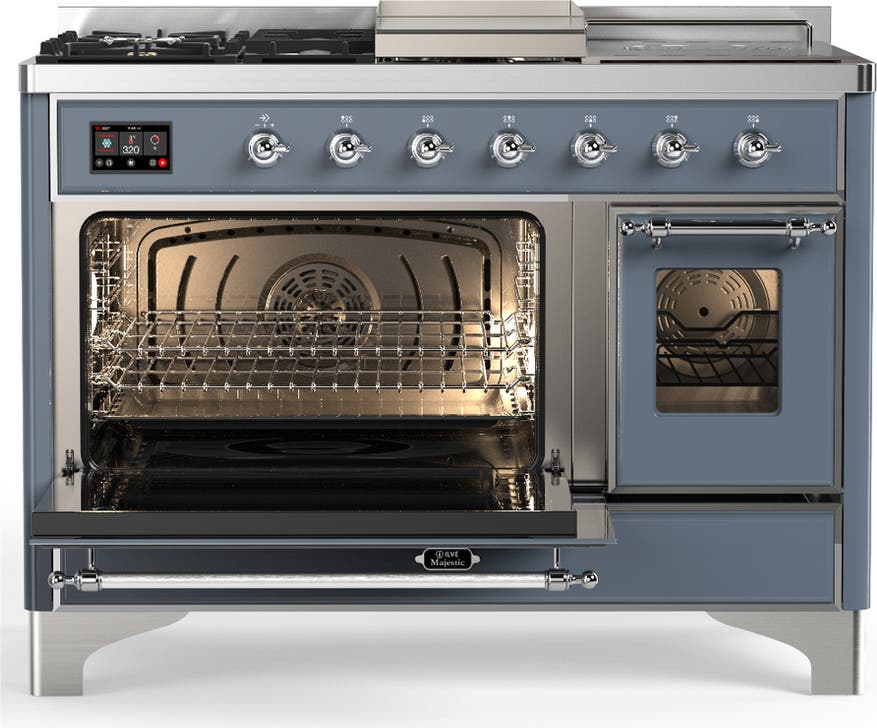 Ilve UM48FSNR3BGC Blue Grey With Chrome Trim, Natural Gas