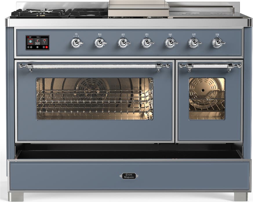 Ilve UM48FSNR3BGC Blue Grey With Chrome Trim, Natural Gas