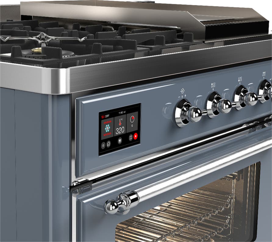 Ilve UM48FSNR3BGC Blue Grey With Chrome Trim, Natural Gas