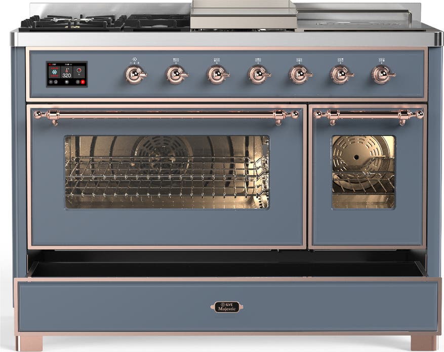 Ilve UM48FSNR3BGPLP Blue Grey With Copper Trim, Liquid Propane