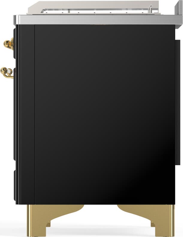 Ilve UM48FSNR3BKG Glossy Black With Brass Trim, Natural Gas