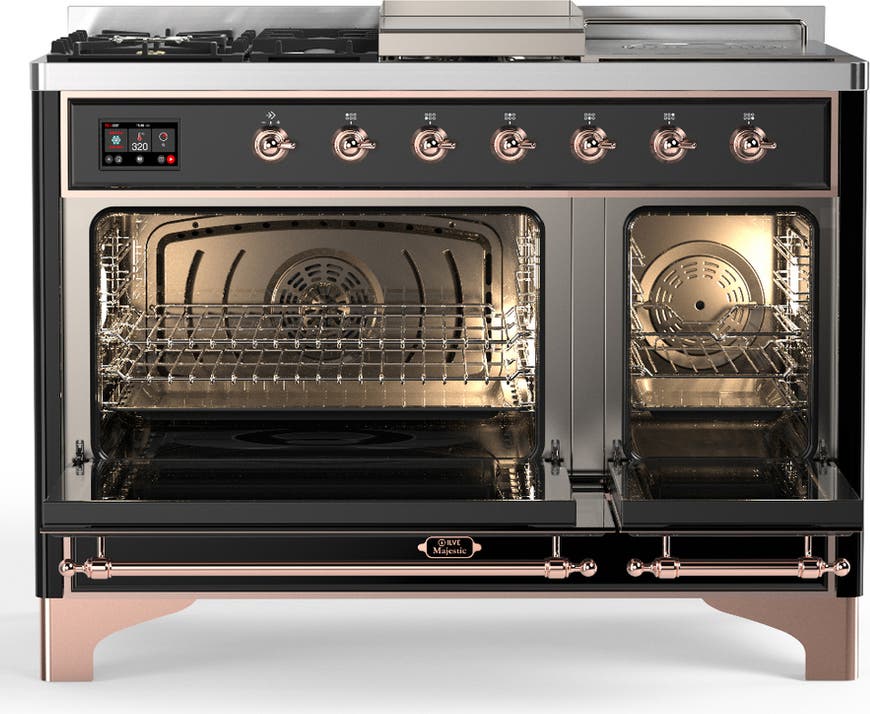 Ilve UM48FSNR3BKP Glossy Black With Copper Trim, Natural Gas
