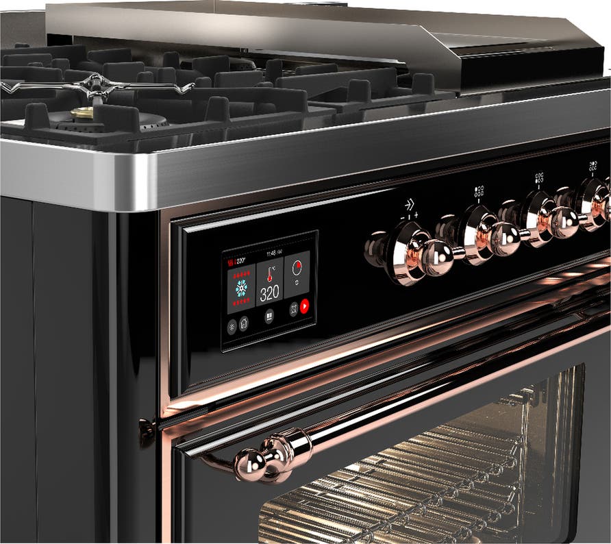 Ilve UM48FSNR3BKP Glossy Black With Copper Trim, Natural Gas