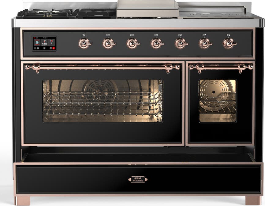 Ilve UM48FSNR3BKPLP Glossy Black With Copper Trim, Liquid Propane