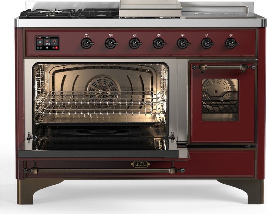 Ilve UM48FSNR3BUB Burgundy With Burnished Trim, Natural Gas