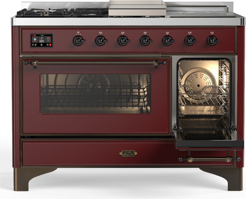 Ilve UM48FSNR3BUB Burgundy With Burnished Trim, Natural Gas