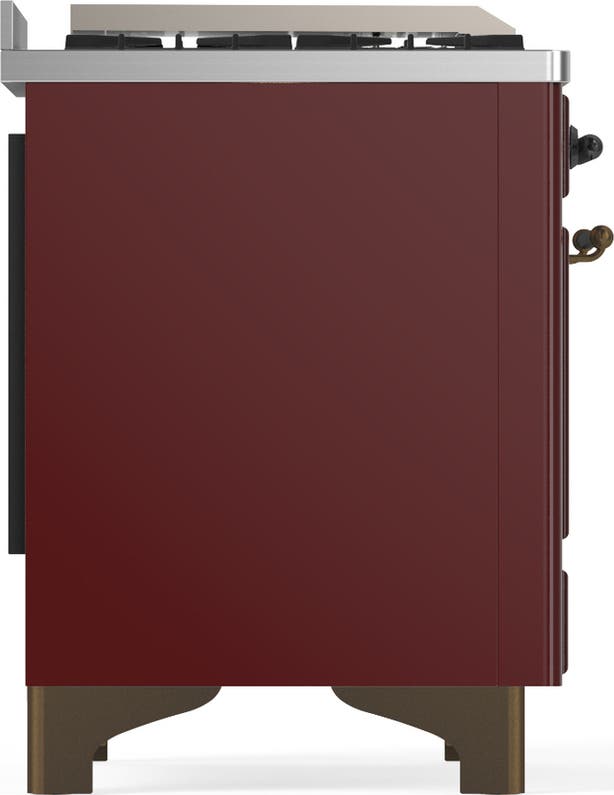 Ilve UM48FSNR3BUBLP Burgundy With Burnished Trim, Liquid Propane
