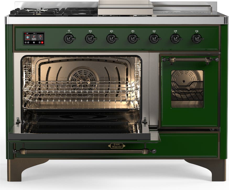 Ilve UM48FSNR3EGBLP Emerald Green With Burnished Trim, Liquid Propane