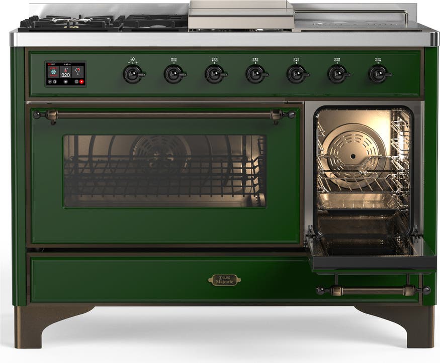 Ilve UM48FSNR3EGBLP Emerald Green With Burnished Trim, Liquid Propane