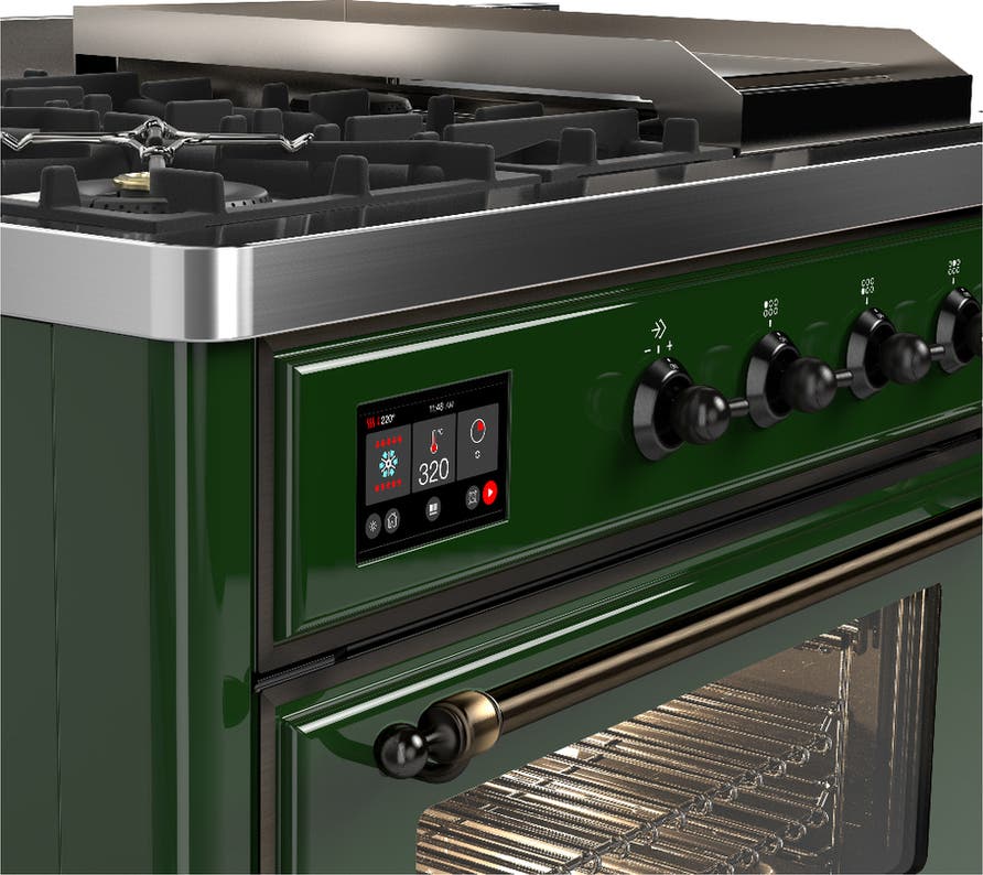 Ilve UM48FSNR3EGBLP Emerald Green With Burnished Trim, Liquid Propane