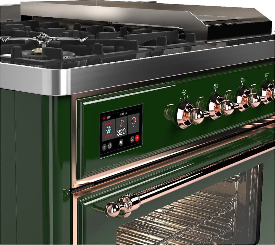 Ilve UM48FSNR3EGP Emerald Green With Copper Trim, Natural Gas