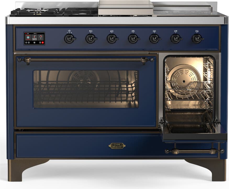 Ilve UM48FSNR3MBB Midnight Blue With Burnished Trim, Natural Gas