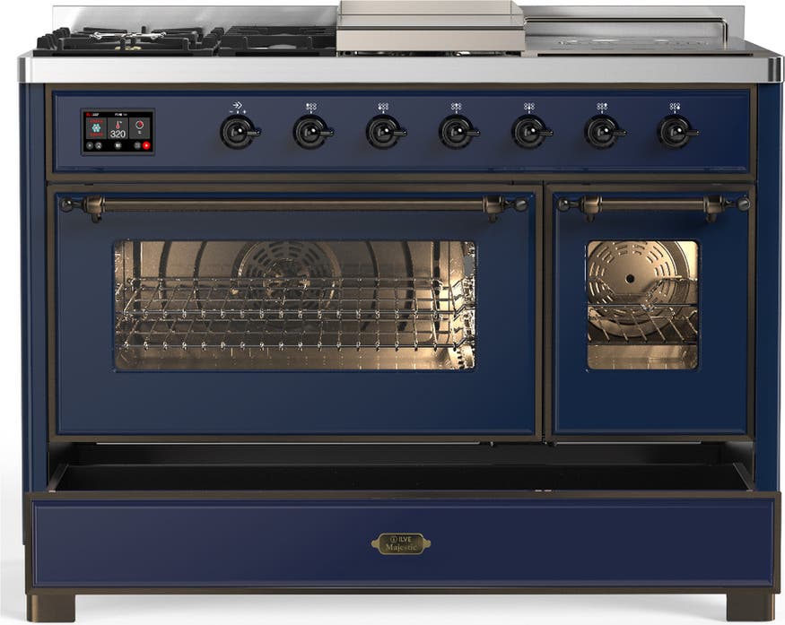 Ilve UM48FSNR3MBBLP Midnight Blue With Burnished Trim, Liquid Propane