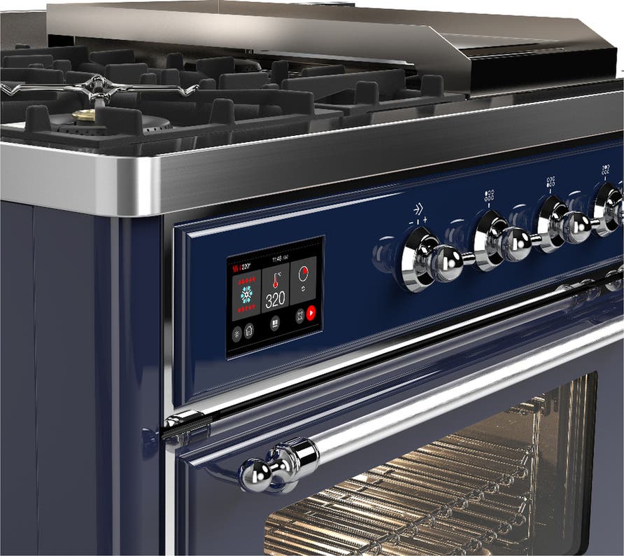 Ilve UM48FSNR3MBC Midnight Blue With Chrome Trim, Natural Gas