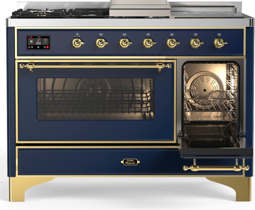 Ilve UM48FSNR3MBG Midnight Blue With Brass Trim, Natural Gas