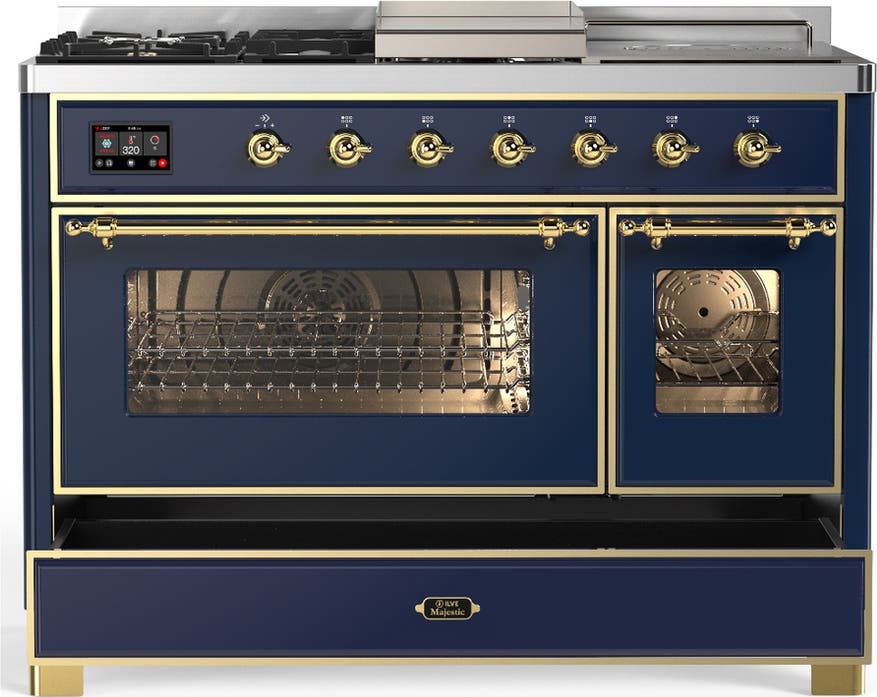 Ilve UM48FSNR3MBGLP Midnight Blue With Brass Trim, Liquid Propane