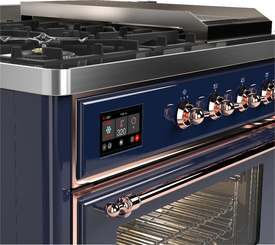 Ilve UM48FSNR3MBPLP Midnight Blue With Copper Trim, Liquid Propane