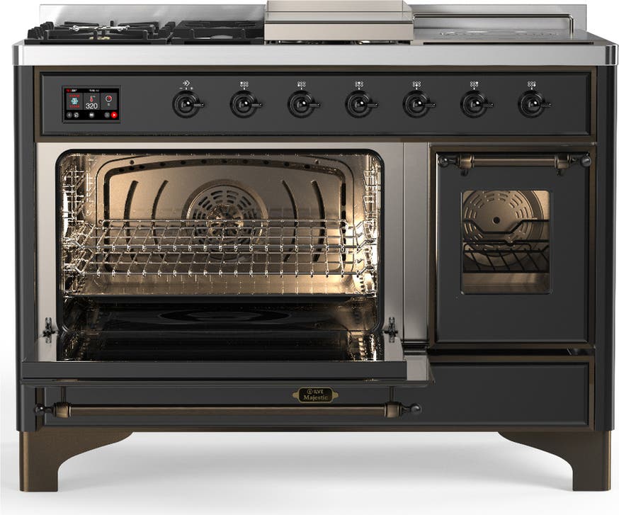 Ilve UM48FSNR3MGB Matte Graphite With Burnished Trim, Natural Gas
