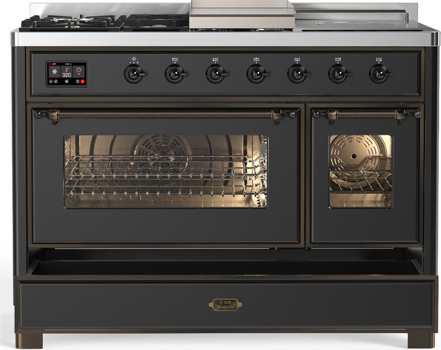 Ilve UM48FSNR3MGB Matte Graphite With Burnished Trim, Natural Gas