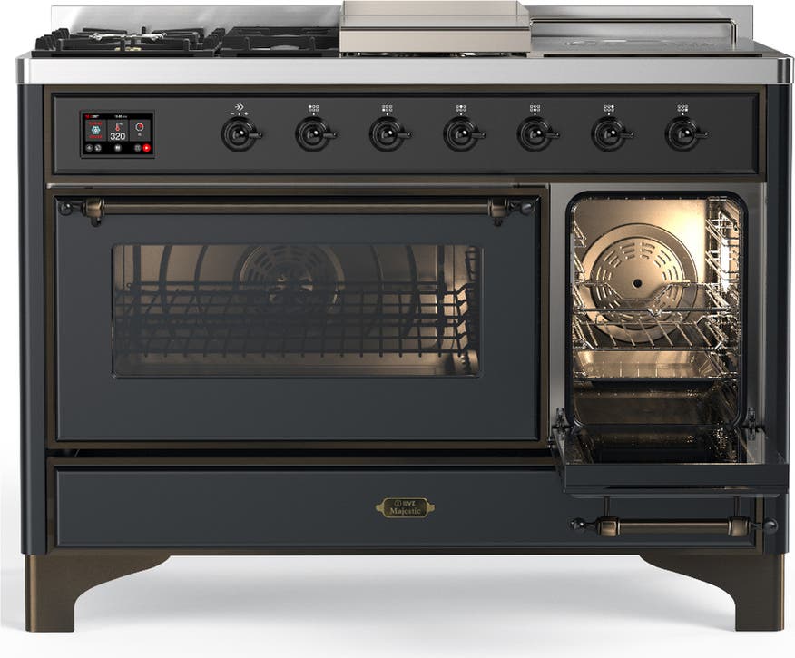 Ilve UM48FSNR3MGBLP Matte Graphite With Burnished Trim, Liquid Propane
