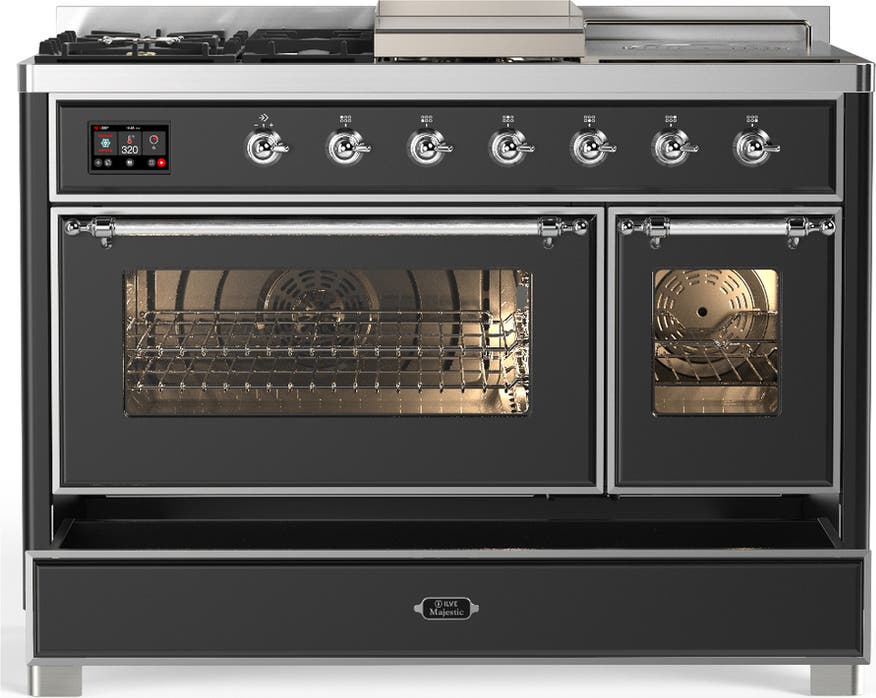 Ilve UM48FSNR3MGC Matte Graphite With Chrome Trim, Natural Gas