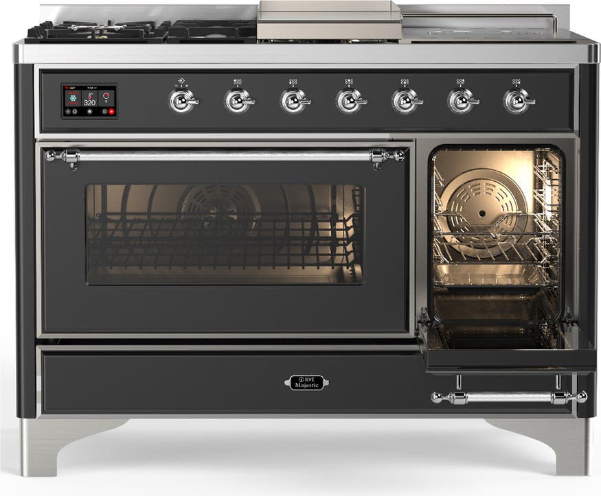 Ilve UM48FSNR3MGCLP Matte Graphite With Chrome Trim, Liquid Propane