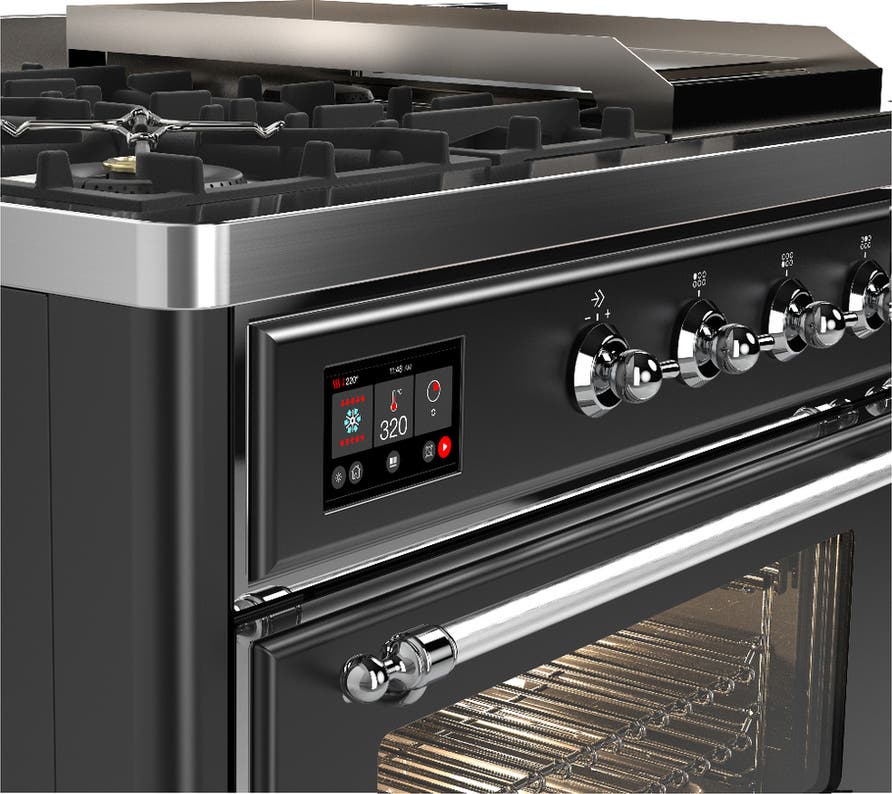 Ilve UM48FSNR3MGCLP Matte Graphite With Chrome Trim, Liquid Propane