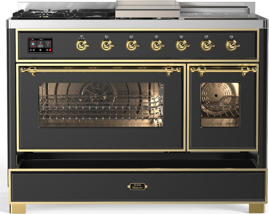 Ilve UM48FSNR3MGGLP Matte Graphite With Brass Trim, Liquid Propane